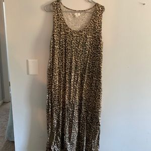 Cheetah print maxi dress with side slits